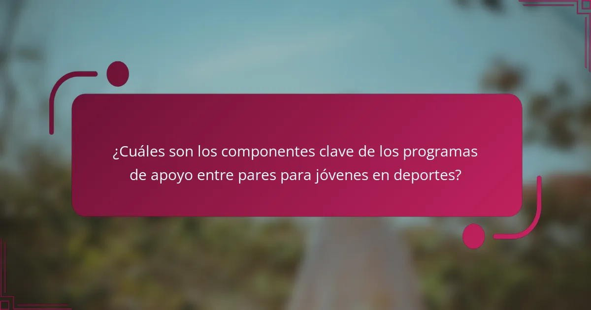 ¿Cuáles son los componentes clave de los programas de apoyo entre pares para jóvenes en deportes?