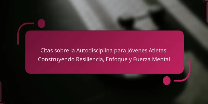 Citas sobre la Autodisciplina para Jóvenes Atletas: Construyendo Resiliencia, Enfoque y Fuerza Mental