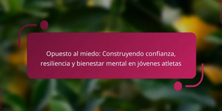 Opuesto al miedo: Construyendo confianza, resiliencia y bienestar mental en jóvenes atletas