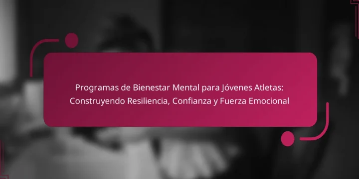Programas de Bienestar Mental para Jóvenes Atletas: Construyendo Resiliencia, Confianza y Fuerza Emocional