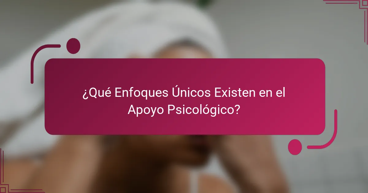 ¿Qué Enfoques Únicos Existen en el Apoyo Psicológico?